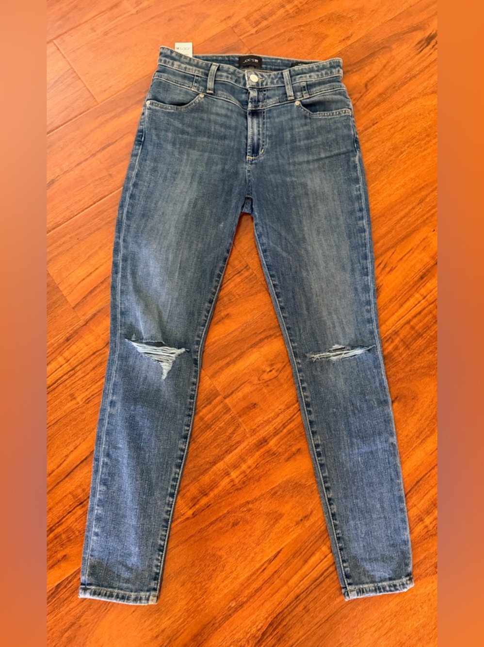 Joe's Jeans Skinny The Charlie Ripped Mid-Blue Denim